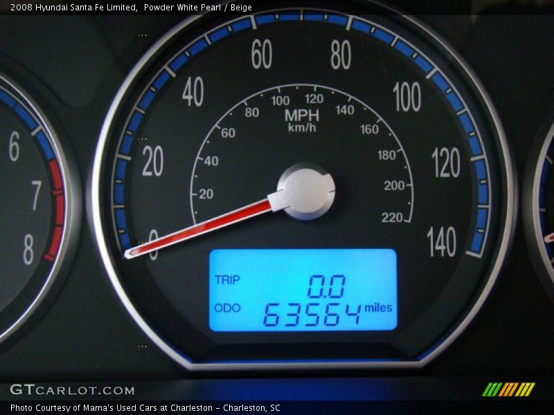 Powder White Pearl / Beige 2008 Hyundai Santa Fe Limited