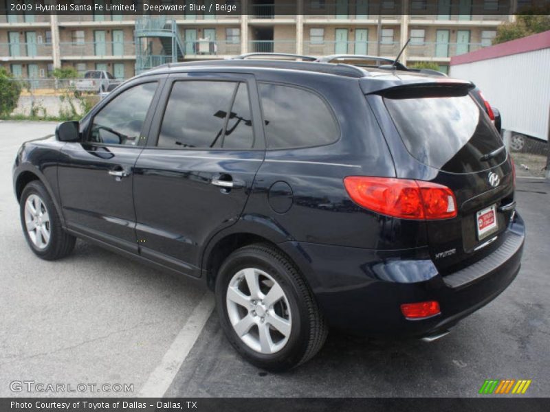 Deepwater Blue / Beige 2009 Hyundai Santa Fe Limited