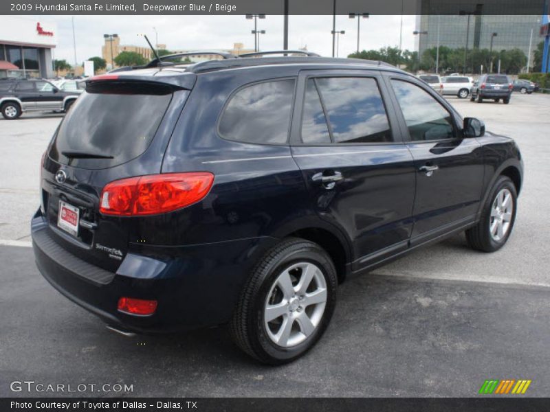 Deepwater Blue / Beige 2009 Hyundai Santa Fe Limited