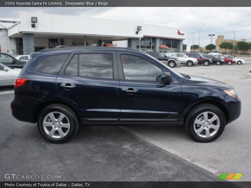 Deepwater Blue / Beige 2009 Hyundai Santa Fe Limited