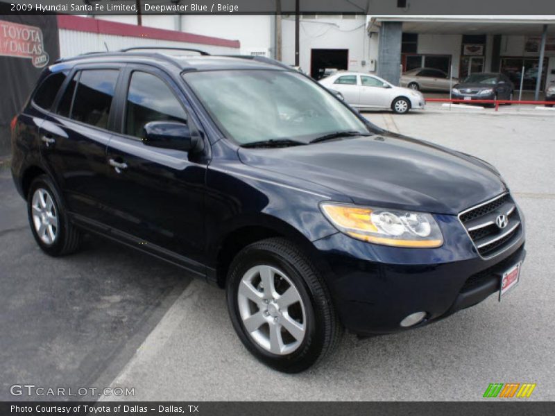 Deepwater Blue / Beige 2009 Hyundai Santa Fe Limited