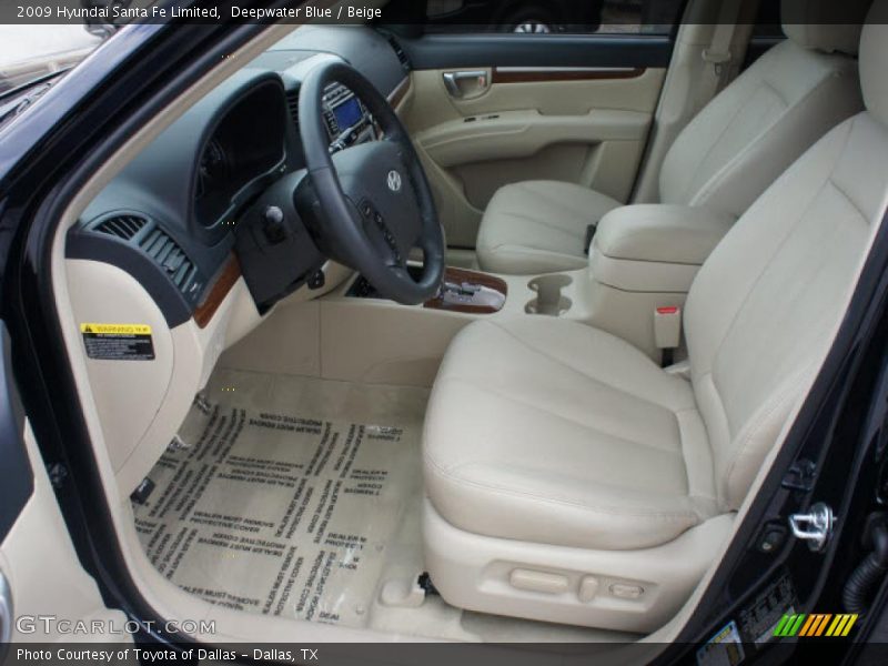 Deepwater Blue / Beige 2009 Hyundai Santa Fe Limited
