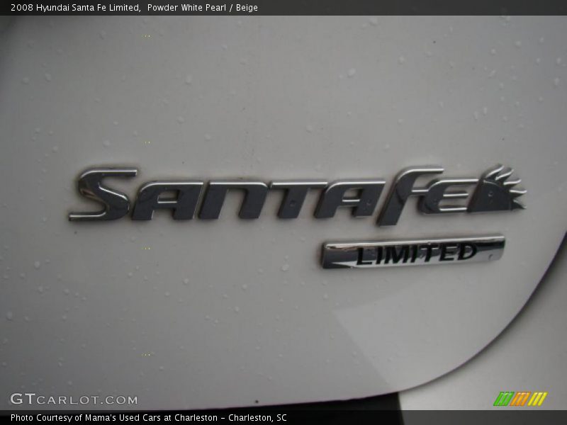 Powder White Pearl / Beige 2008 Hyundai Santa Fe Limited