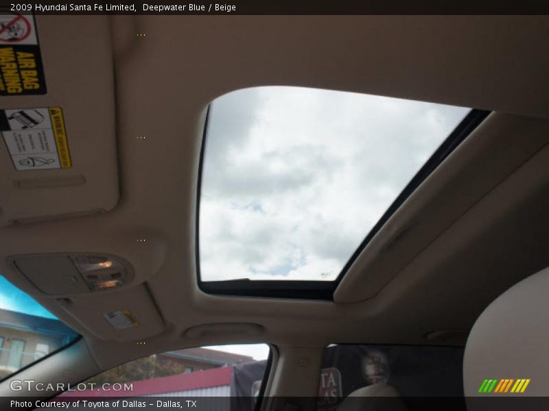 Deepwater Blue / Beige 2009 Hyundai Santa Fe Limited