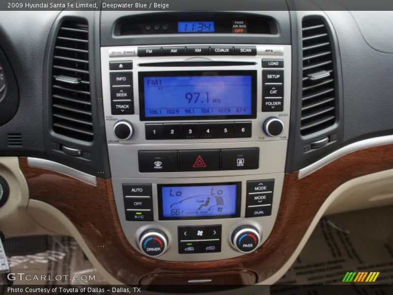Deepwater Blue / Beige 2009 Hyundai Santa Fe Limited