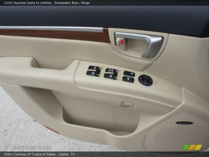 Deepwater Blue / Beige 2009 Hyundai Santa Fe Limited