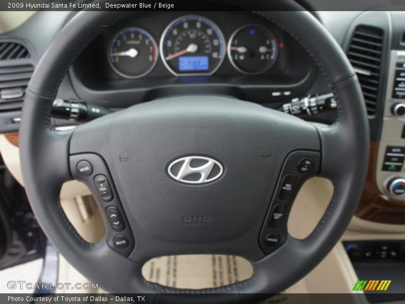 Deepwater Blue / Beige 2009 Hyundai Santa Fe Limited