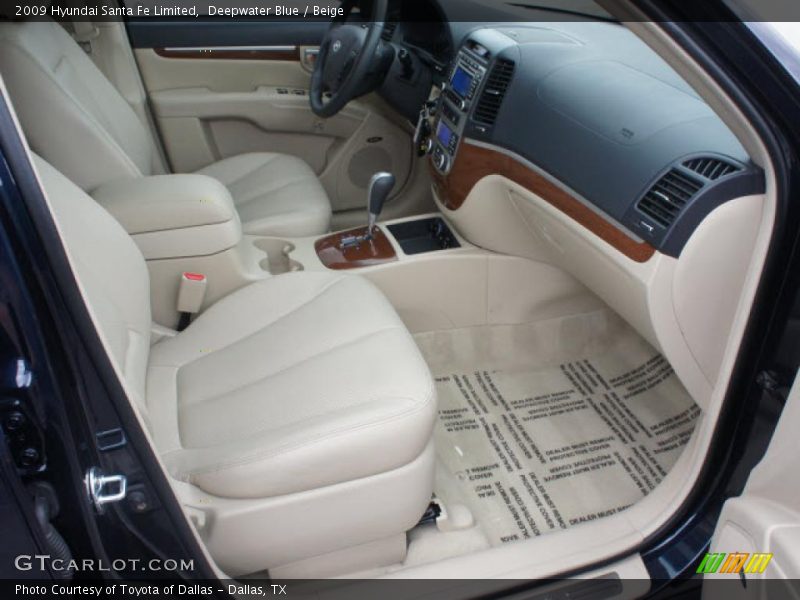 Deepwater Blue / Beige 2009 Hyundai Santa Fe Limited