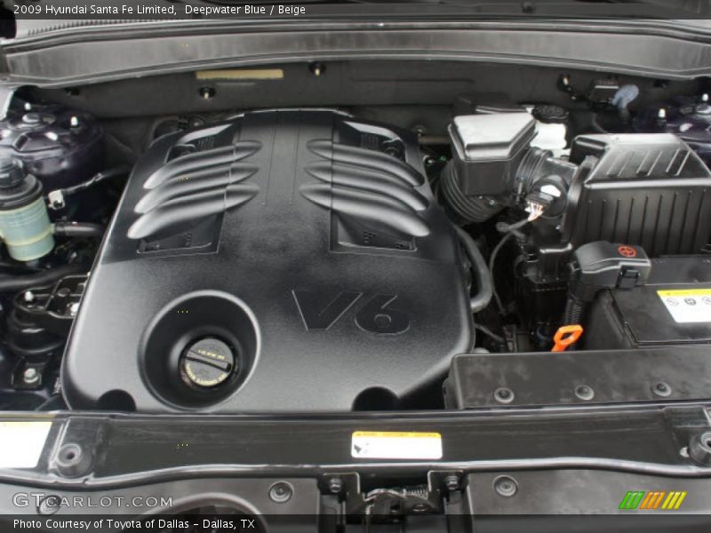 Deepwater Blue / Beige 2009 Hyundai Santa Fe Limited