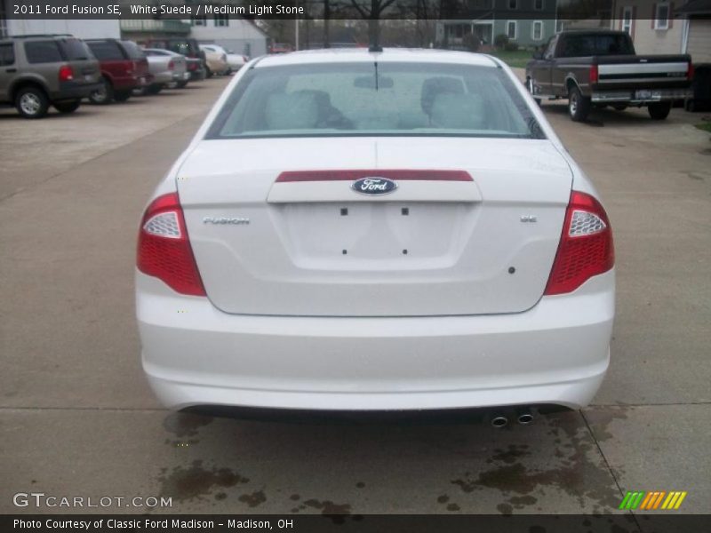 White Suede / Medium Light Stone 2011 Ford Fusion SE