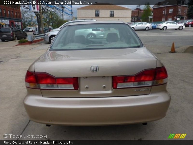 Naples Gold Metallic / Ivory 2002 Honda Accord EX V6 Sedan