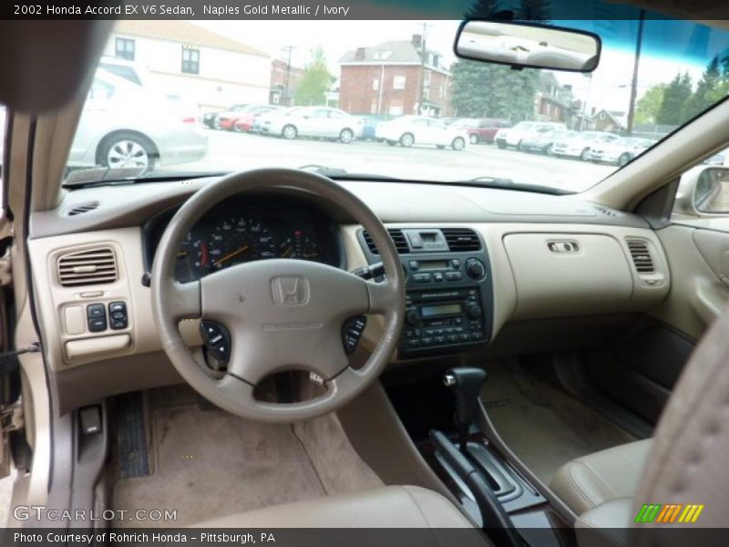 Naples Gold Metallic / Ivory 2002 Honda Accord EX V6 Sedan