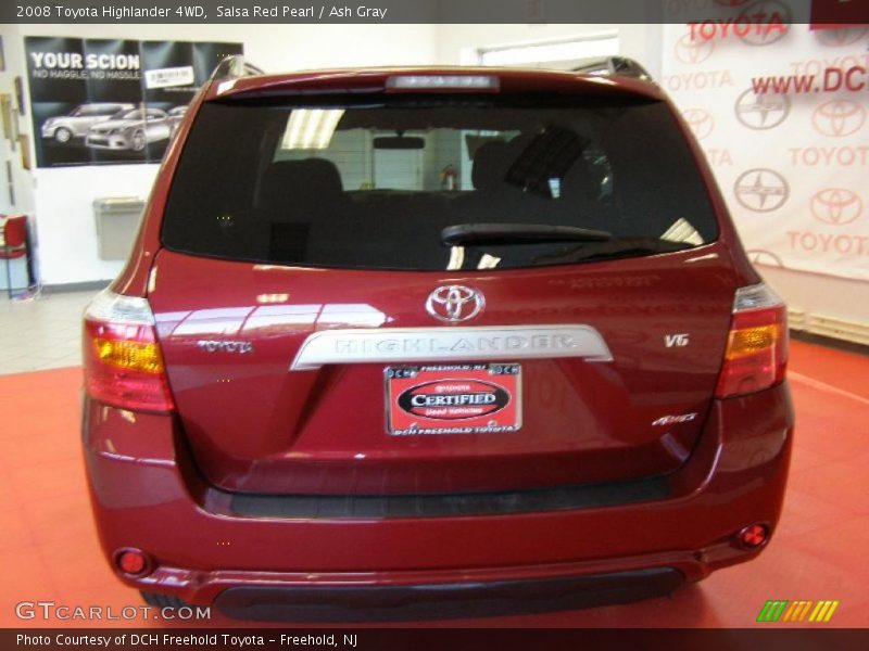 Salsa Red Pearl / Ash Gray 2008 Toyota Highlander 4WD
