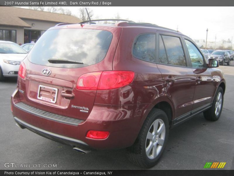 Dark Cherry Red / Beige 2007 Hyundai Santa Fe Limited 4WD