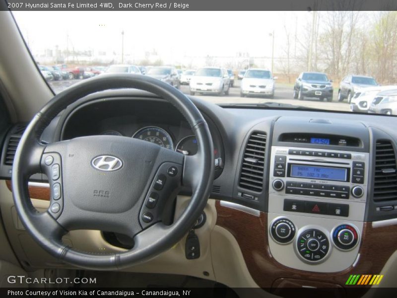 Dark Cherry Red / Beige 2007 Hyundai Santa Fe Limited 4WD