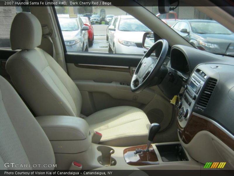 Dark Cherry Red / Beige 2007 Hyundai Santa Fe Limited 4WD