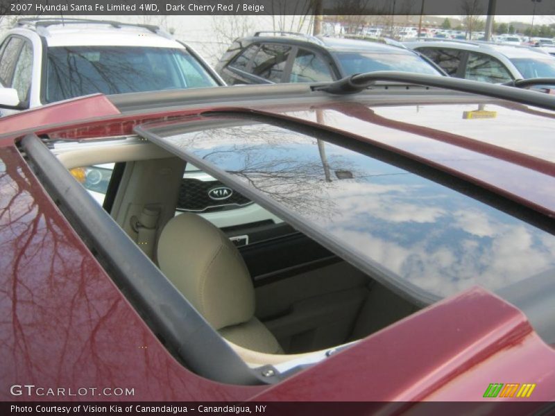 Dark Cherry Red / Beige 2007 Hyundai Santa Fe Limited 4WD