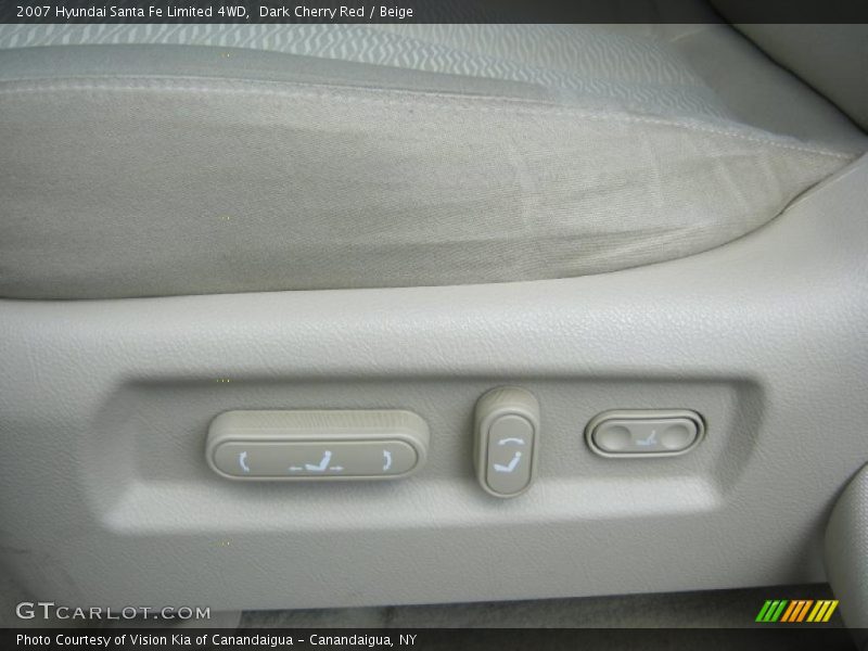 Dark Cherry Red / Beige 2007 Hyundai Santa Fe Limited 4WD