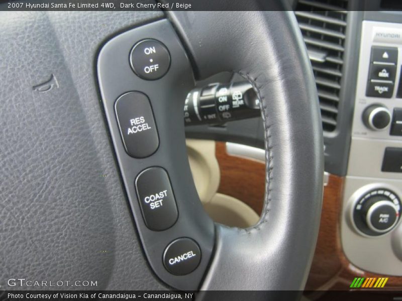 Dark Cherry Red / Beige 2007 Hyundai Santa Fe Limited 4WD