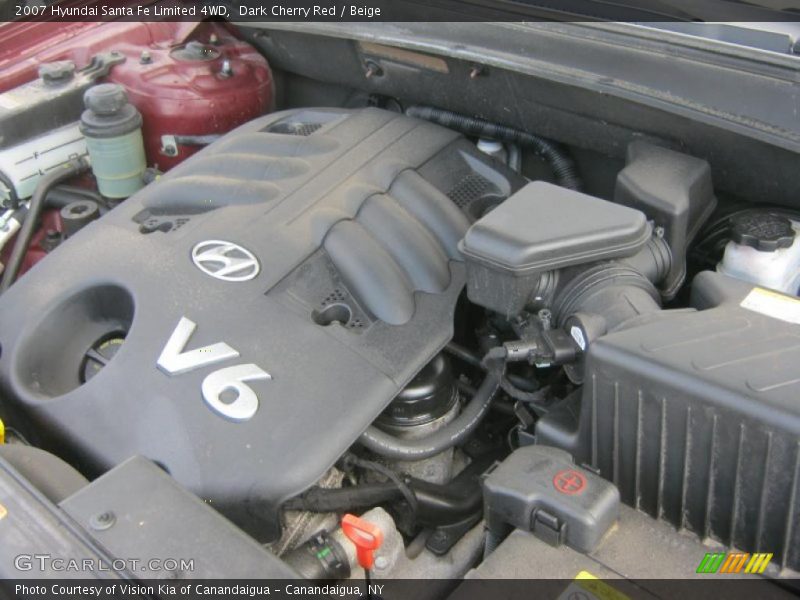 Dark Cherry Red / Beige 2007 Hyundai Santa Fe Limited 4WD