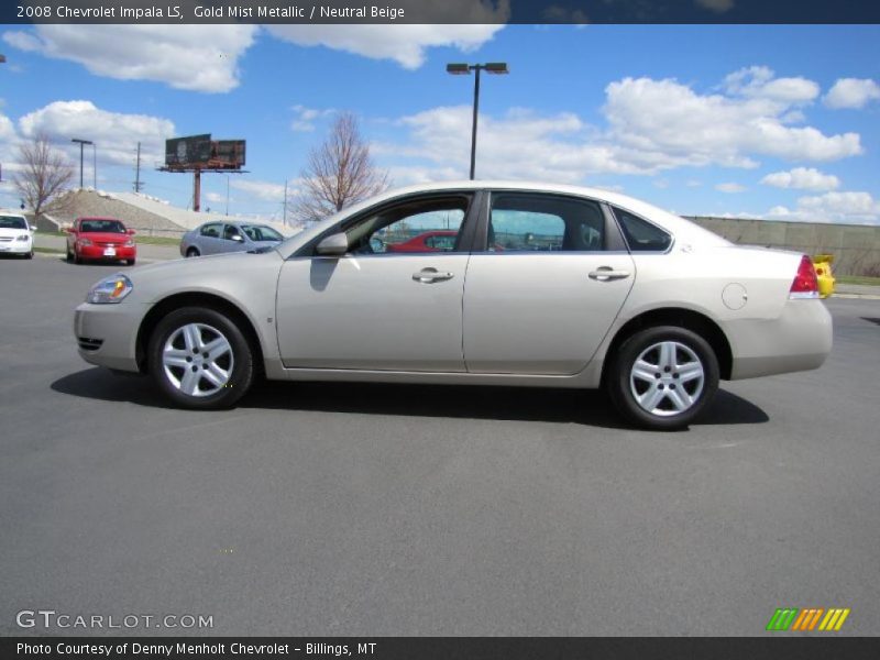 Gold Mist Metallic / Neutral Beige 2008 Chevrolet Impala LS