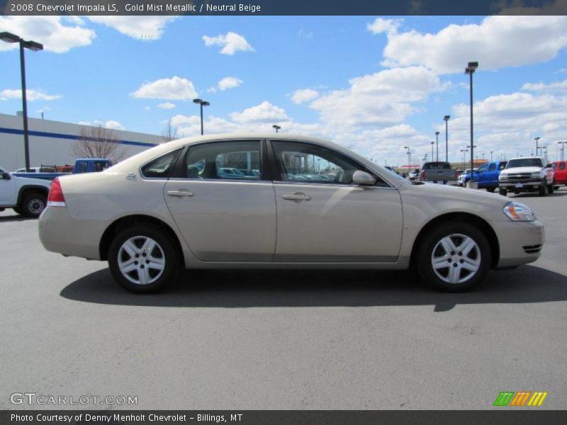 Gold Mist Metallic / Neutral Beige 2008 Chevrolet Impala LS