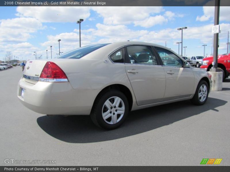 Gold Mist Metallic / Neutral Beige 2008 Chevrolet Impala LS