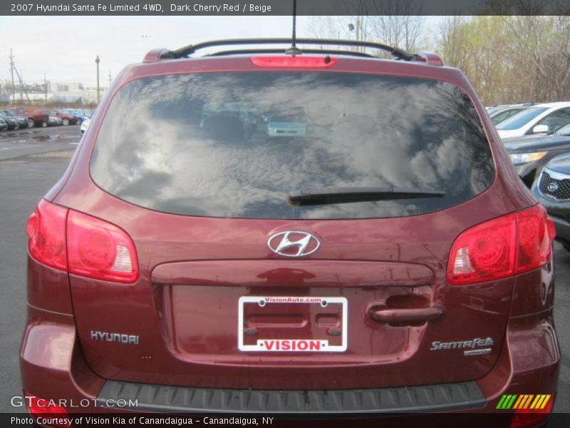 Dark Cherry Red / Beige 2007 Hyundai Santa Fe Limited 4WD