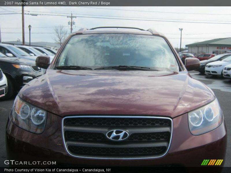 Dark Cherry Red / Beige 2007 Hyundai Santa Fe Limited 4WD