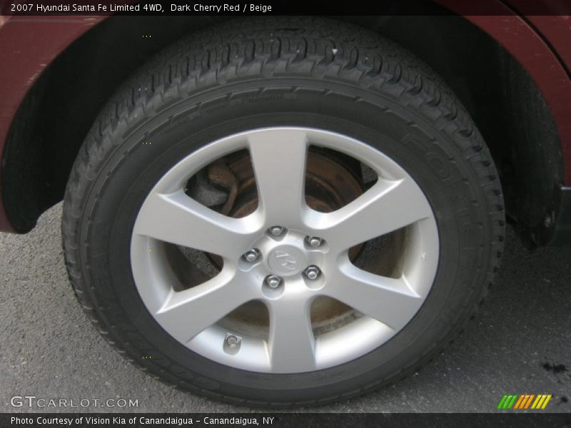 Dark Cherry Red / Beige 2007 Hyundai Santa Fe Limited 4WD