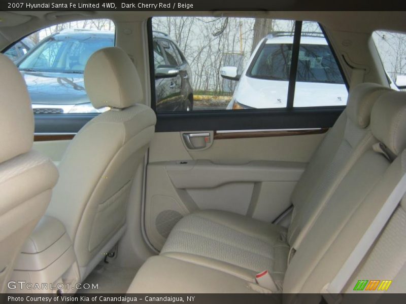 Dark Cherry Red / Beige 2007 Hyundai Santa Fe Limited 4WD