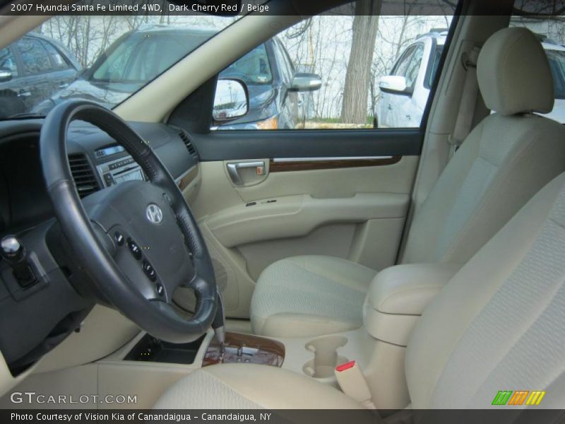 Dark Cherry Red / Beige 2007 Hyundai Santa Fe Limited 4WD