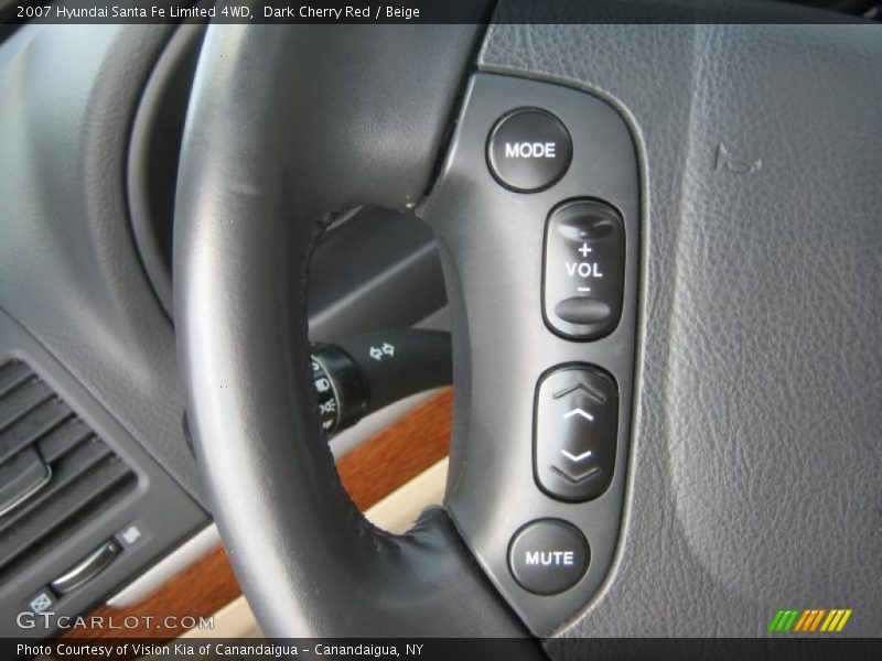 Dark Cherry Red / Beige 2007 Hyundai Santa Fe Limited 4WD