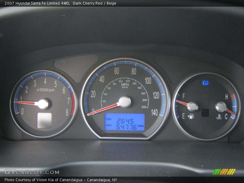 Dark Cherry Red / Beige 2007 Hyundai Santa Fe Limited 4WD