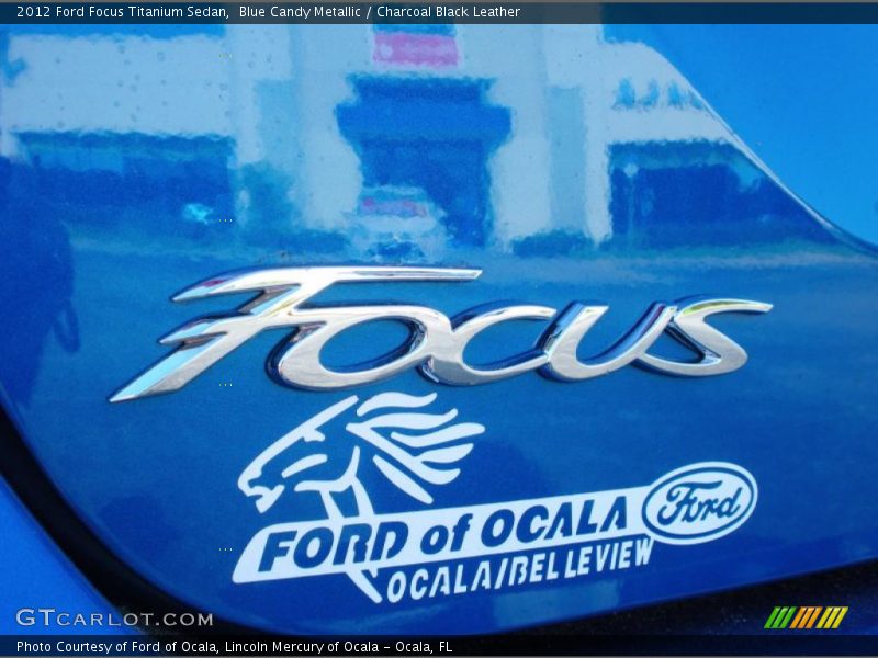 Blue Candy Metallic / Charcoal Black Leather 2012 Ford Focus Titanium Sedan