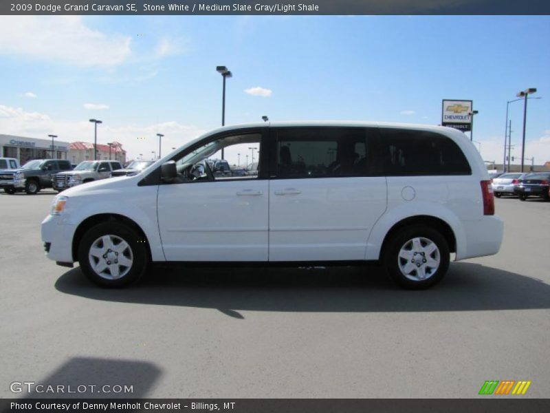 Stone White / Medium Slate Gray/Light Shale 2009 Dodge Grand Caravan SE