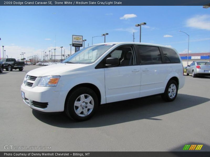 Stone White / Medium Slate Gray/Light Shale 2009 Dodge Grand Caravan SE