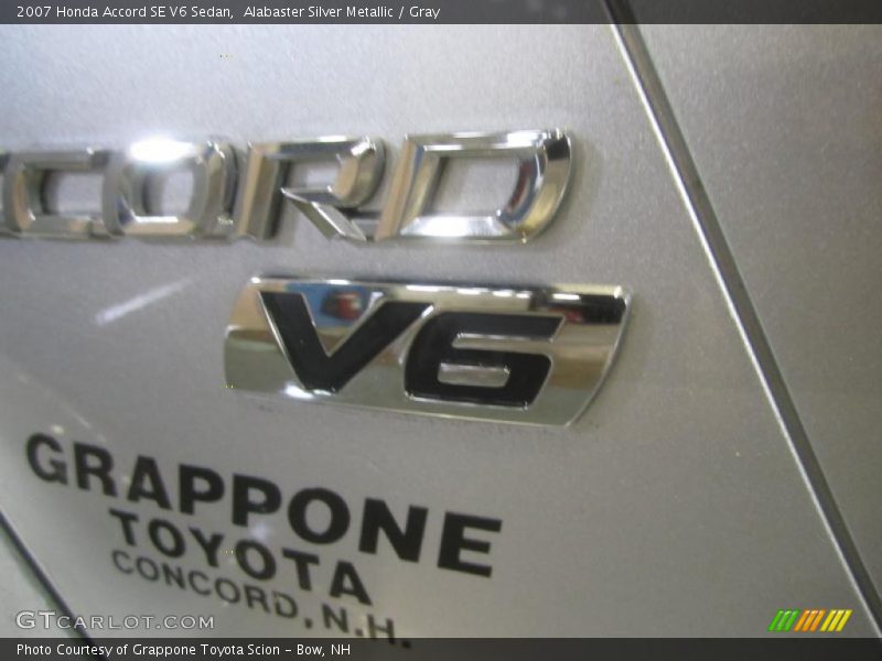 Alabaster Silver Metallic / Gray 2007 Honda Accord SE V6 Sedan