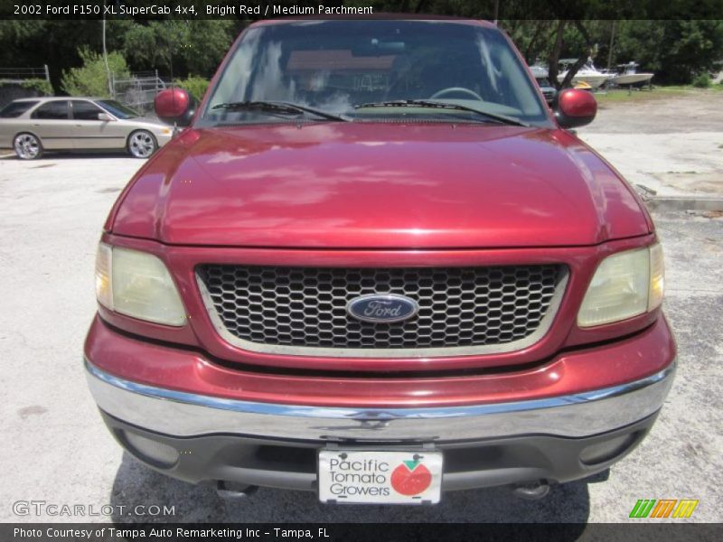Bright Red / Medium Parchment 2002 Ford F150 XL SuperCab 4x4