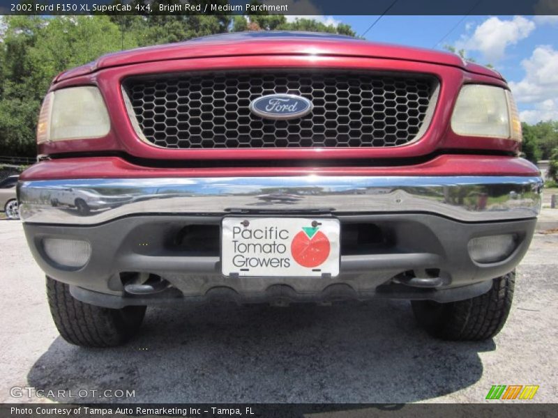 Bright Red / Medium Parchment 2002 Ford F150 XL SuperCab 4x4