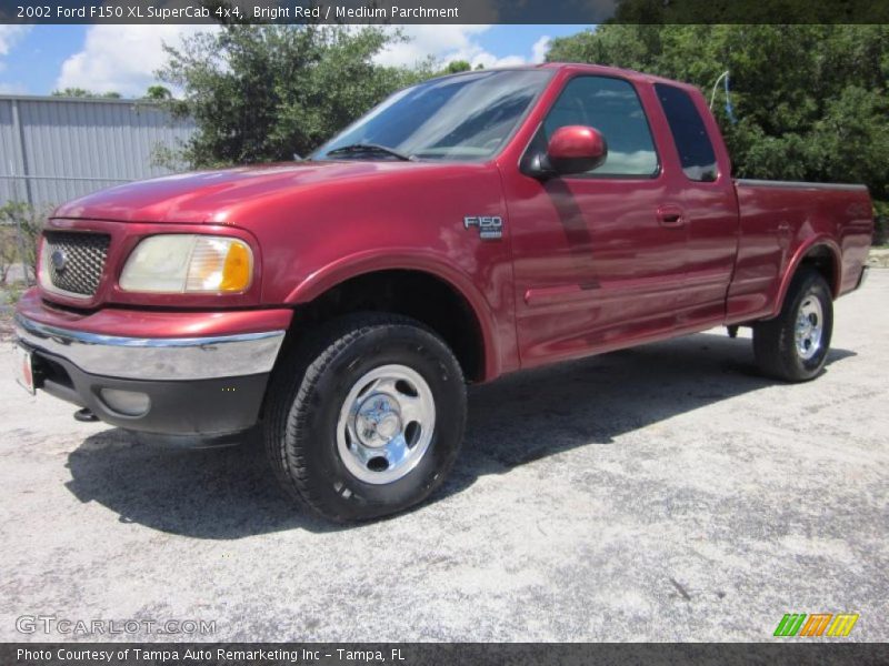 Bright Red / Medium Parchment 2002 Ford F150 XL SuperCab 4x4