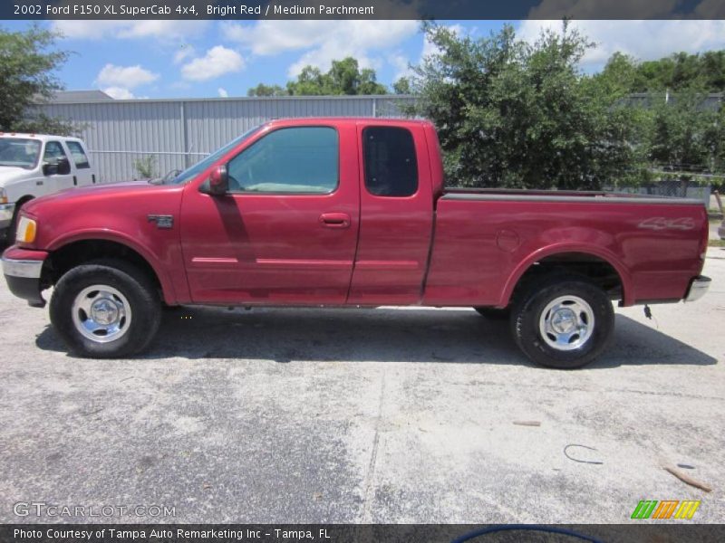 Bright Red / Medium Parchment 2002 Ford F150 XL SuperCab 4x4