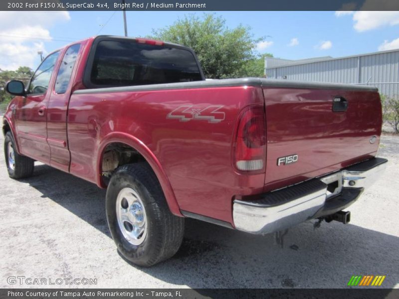 Bright Red / Medium Parchment 2002 Ford F150 XL SuperCab 4x4