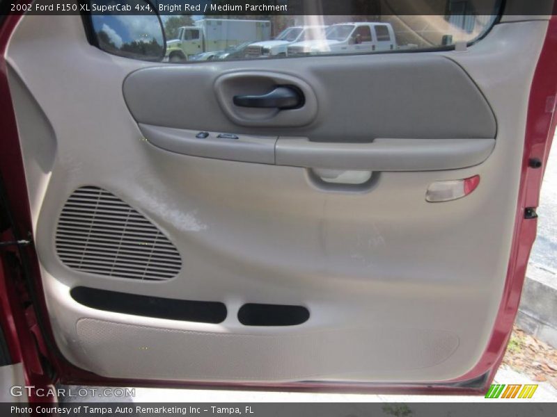 Bright Red / Medium Parchment 2002 Ford F150 XL SuperCab 4x4