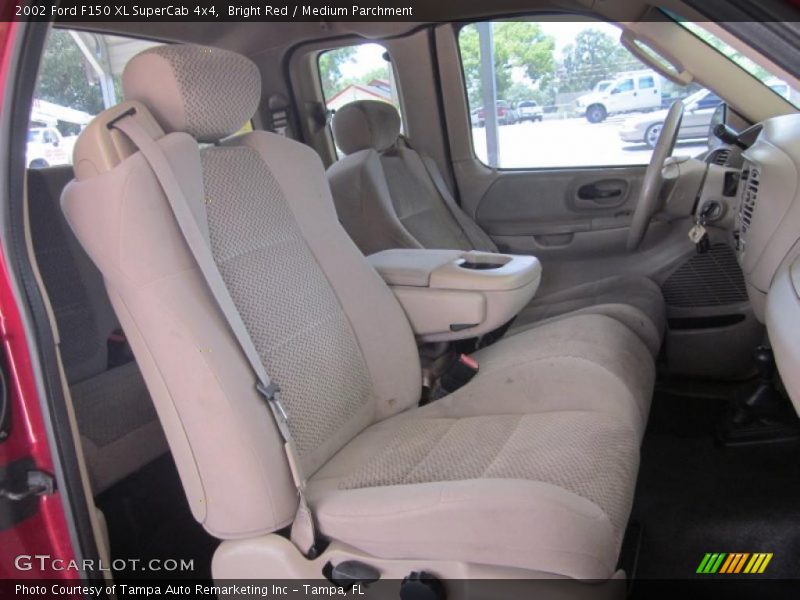 Bright Red / Medium Parchment 2002 Ford F150 XL SuperCab 4x4