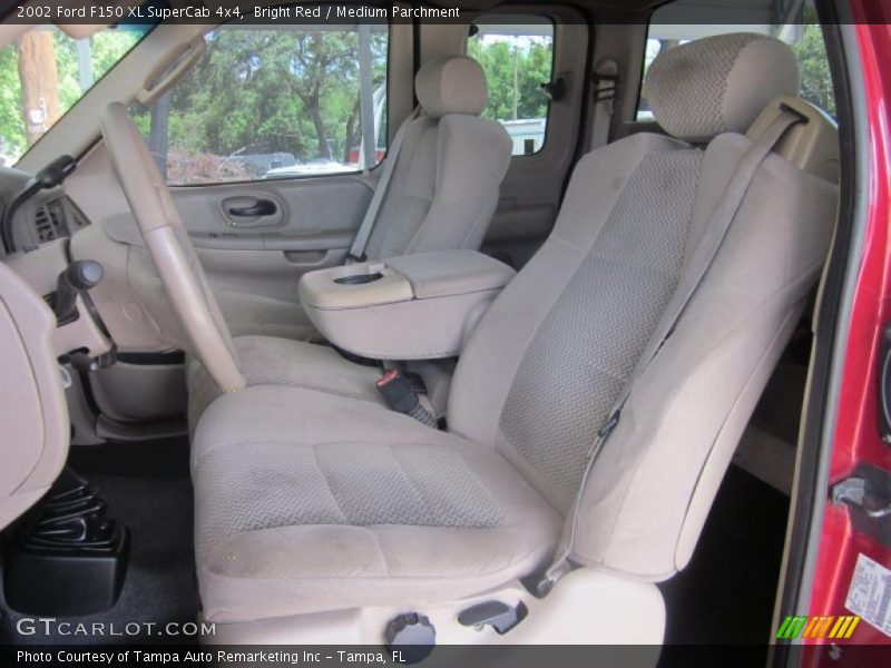 Bright Red / Medium Parchment 2002 Ford F150 XL SuperCab 4x4