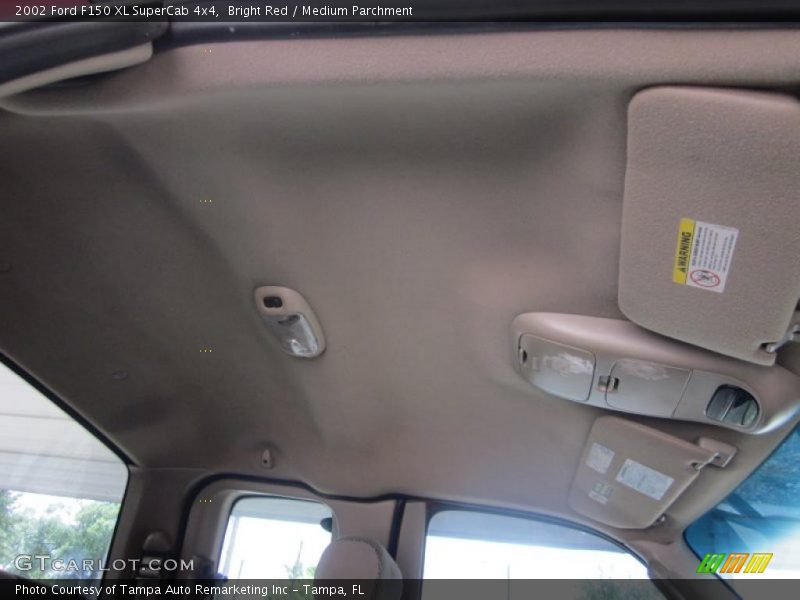 Bright Red / Medium Parchment 2002 Ford F150 XL SuperCab 4x4