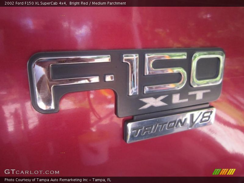 Bright Red / Medium Parchment 2002 Ford F150 XL SuperCab 4x4