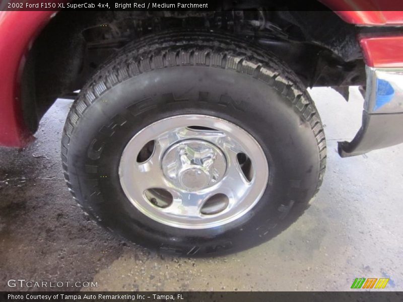 Bright Red / Medium Parchment 2002 Ford F150 XL SuperCab 4x4