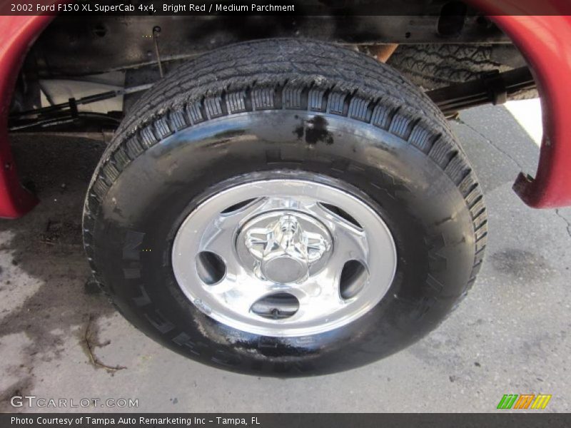 Bright Red / Medium Parchment 2002 Ford F150 XL SuperCab 4x4